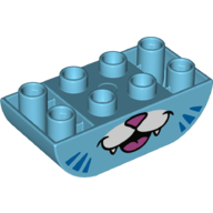 Visuel indicatif Rebrickable de Duplo brique 2 x 4 fond incurvé avec le nez de chat et le motif imprimé de bouche (Duplo Brick 2 x 4 Curved Bottom with Cat Nose and Mouth Print)
