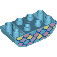 Visuel indicatif Rebrickable de Duplo brique 2 x 4 fond incurvé avec écailles de poisson motif imprimé (Duplo Brick 2 x 4 Curved Bottom with Fish Scales Print)