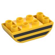 Visuel indicatif Rebrickable de Duplo brique 2 x 4 fond incurvé avec des lignes noires (abeille) motif imprimé (Duplo Brick 2 x 4 Curved Bottom with Black Lines (Bee) Print)