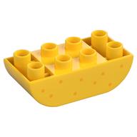 Visuel indicatif Rebrickable de Duplo brique 2 x 4 fond incurvé avec des points orange clair vif motif imprimé (Duplo Brick 2 x 4 Curved Bottom with Bright Light Orange Dots Print)
