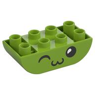 Visuel indicatif Rebrickable de Duplo brique 2 x 4 fond incurvé avec visage, clin d'œil, motif imprimé baisers (Duplo Brick 2 x 4 Curved Bottom with Face, Winking, Kissing Print)