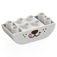 Visuel indicatif Rebrickable de Duplo brique 2 x 4 fond incurvé avec motif imprimé bouche de chien (Duplo Brick 2 x 4 Curved Bottom with Dog Mouth Print)