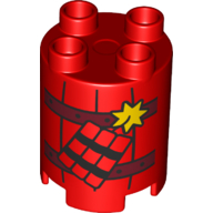 Visuel indicatif Rebrickable de Duplo brique ronde 2 x 2 x 2 avec motif imprimé Dynamite (Duplo Brick Round 2 x 2 x 2 with Dynamite Print)