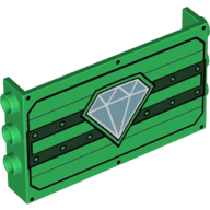 Visuel indicatif Rebrickable de Panneau 1 x 6 x 3 avec tenons sur les côtés avec lignes vert foncé et motif imprimé diamant (Panel 1 x 6 x 3 with Studs on Sides with Dark Green Lines and Diamond Print)