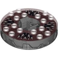 Visuel indicatif Rebrickable de Plateau tournant 6 x 6 base ronde en titane perle dentelé avec motif imprimé blanc (Ninjago toupie) (Turntable 6 x 6 Round Pearl Titanium Base Serrated with White Print (Ninjago Spinner))