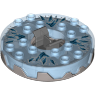 Visuel indicatif Rebrickable de Plateau tournant 6 x 6 rond base plate en argent dentelé avec des éclats de glace motif imprimé (Turntable 6 x 6 Round Flat Silver Base Serrated with Ice Shards Print)
