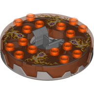 Visuel indicatif Rebrickable de Plateau tournant 6 x 6 rond base plate en argent dentelé avec motif imprimé énergie feu (Turntable 6 x 6 Round Flat Silver Base Serrated with Fire Energy Print)