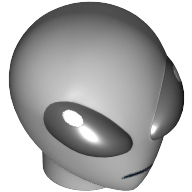 Tête de minifigurine spéciale, Alien avec grand motif imprimé yeux noirs (Minifig Head Special, Alien with Large Black Eyes Print)