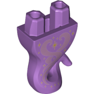 Bas du corps, génie avec tourbillon de lavande et étoiles d'or motif imprimé (Lower Body, Genie with Lavender Swirl and Gold Stars Print)