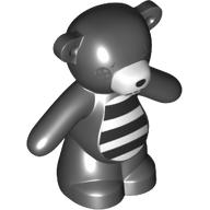 Visuel indicatif Rebrickable de Animal, ours / nounours, bras vers le bas avec 1 œil bouton, points de bouche et motif imprimé ventre rayé (Animal, Bear / Teddy, Arms Down with 1 Button Eye, Mouth Stitches and Striped Belly Print)