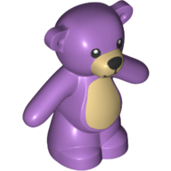 Visuel indicatif Rebrickable de Animal, ours / nounours, bras vers le bas avec des yeux noirs, le nez et la bouche / beige ventre et la mâchoire motif imprimé (Animal, Bear / Teddy, Arms Down with Black Eyes, Nose and Mouth / Tan Belly and Jaw Print)