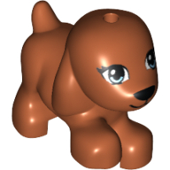 Visuel indicatif Rebrickable de Animal, Chien, Petite marche avec yeux bleus et nez noir et motif imprimé Bouche (Animal, Dog, Small Walking with Blue Eyes and Black Nose and Mouth Print)