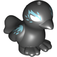 Visuel indicatif Rebrickable de Animal, oiseau, deux pieds avec bec noir, yeux blancs et plumes bleu clair motif imprimé (Animal, Bird, Two Feet with Black Beak, White Eyes and Light Blue Feathers Print)
