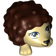 Visuel indicatif Rebrickable de Animal, hérisson avec des cils et des épines brun foncé motif imprimé (Animal, Hedgehog with Eyelashes and Dark Brown Spines Print)