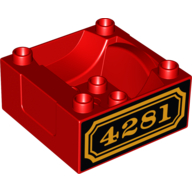 Visuel indicatif Rebrickable de Duplo Train Cab / Tender Base avec fond Tubes et 4281 Locomotive motif imprimé sur les deux côtés (Duplo Train Cab / Tender Base with Bottom Tubes and 4281 Locomotive Print on Both Sides)