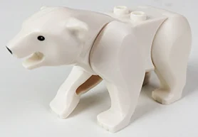 Visuel indicatif Rebrickable de Animal, Ours avec 2 tenons sur le dos et yeux noirs et nez motif imprimé (Animal, Bear with 2 Studs on Back and Black Eyes and Nose Print)