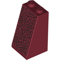 Brique inclinée 75° 2 x 2 x 3 [tenons solides] avec motif imprimé de fissures noires (Brick Sloped 75° 2 x 2 x 3 [Solid Studs] with Black Cracks Print)