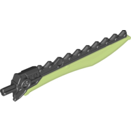 Visuel indicatif Rebrickable de Grande épée d'arme de figurine, 11.5L avec le dos de dents de scie, lame verte brillante de transparent (Large Figure Weapon Sword, 11.5L with Sawtooth Back, Trans Bright Green Blade)