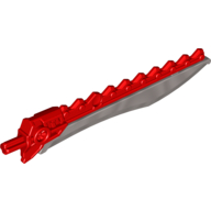 Visuel indicatif Rebrickable de Grande épée d'arme de figurine, 11.5L avec le dos de dents de scie avec la lame plate d'argent (Large Figure Weapon Sword, 11.5L with Sawtooth Back with Flat Silver Blade)