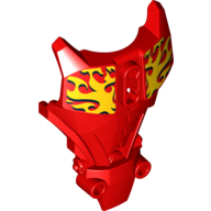 Visuel indicatif Rebrickable de Grande couverture de torse de figurine, armure avec motif imprimé Flammes jaunes (Furno) (Large Figure Torso Cover, Armor with Yellow Flames Print (Furno))