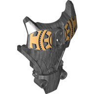 Visuel indicatif Rebrickable de Couvercle de torse grande figurine, armure avec motif imprimé d'équipement Technic or (en vrac) (Large Figure Torso Cover, Armor with Gold Technical Gear Print (Bulk))