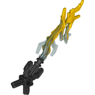 Visuel indicatif Rebrickable de Grande figurine arme foudre, avec motif bleu et jaune marbré (Large Figure Weapon Lightning, with Marbled Blue and Yellow Pattern)