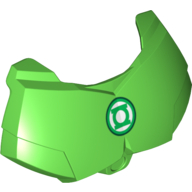 Visuel indicatif Rebrickable de Grande couverture de poitrine de figurine, petite armure avec la lanterne verte logo imprimé (Large Figure Chest Cover, Armour Small with Green Lantern Logo Print)