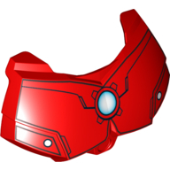 Visuel indicatif Rebrickable de Grande couverture de poitrine de figurine, petite armure avec le modèle imprimé de réacteur de Iron Man (Large Figure Chest Cover, Armour Small with Iron Man Reactor Print)