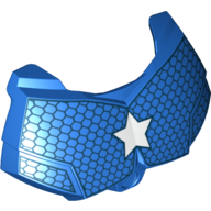 Visuel indicatif Rebrickable de Grande couverture de poitrine de figurine, petite armure avec le motif imprimé étoile de Captain America (Large Figure Chest Cover, Armour Small with Captain America Star Print)