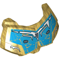 Visuel indicatif Rebrickable de Grande couverture de coffre de figurine, petit armure avec motif imprimé blanc et azur foncé (Kopaka) (Large Figure Chest Cover, Armour Small with White and Dark Azure Print (Kopaka))