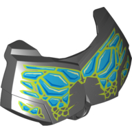 Visuel indicatif Rebrickable de Couverture de poitrine grande figurine, petite armure avec moyen motif imprimé azur et vert citron (Large Figure Chest Cover, Armour Small with Medium Azure and Lime Print)