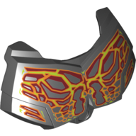 Visuel indicatif Rebrickable de Grande couverture de poitrine de figurine, petit armure avec motif imprimé de lave rouge, orange et jaune (Large Figure Chest Cover, Armour Small with Red, Orange and Yellow Lava Print)