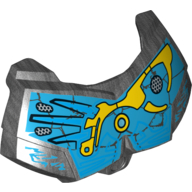 Visuel indicatif Rebrickable de Couverture de poitrine grande figurine, petite armure avec motif imprimé bleu azur foncé et jaune (gali) (Large Figure Chest Cover, Armour Small with Dark Azure and Yellow Print (Gali))