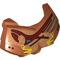 Visuel indicatif Rebrickable de Couverture de poitrine grande figurine, petite armure avec beige et motif imprimé brun rougeâtre (Large Figure Chest Cover, Armour Small with Tan and Reddish Brown Print)