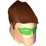 Visuel indicatif Rebrickable de Grande figurine tête vert lanterne motif imprimé (Large Figure Head Green Lantern Print)