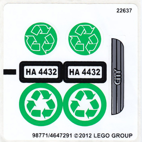 Visuel indicatif Rebrickable de Feuille d’autocollants pour le set 4432-1 (Sticker Sheet for Set 4432-1)