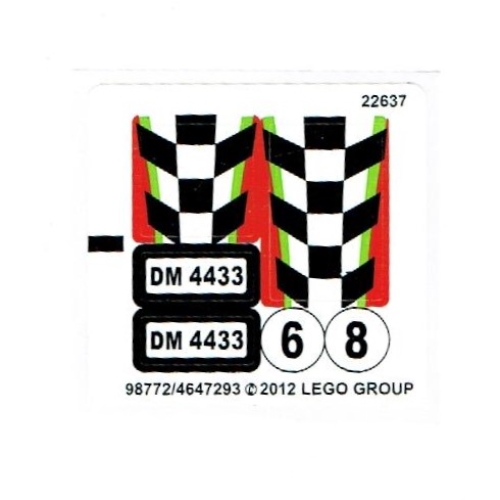 Visuel indicatif Rebrickable de Feuille d’autocollants pour le set 4433-1 (Sticker Sheet for Set 4433-1)