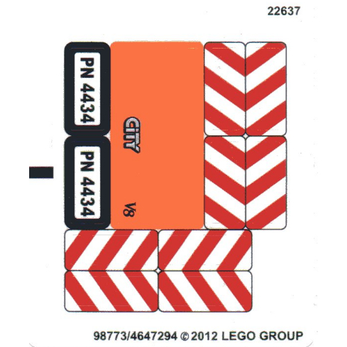 Visuel indicatif Rebrickable de Feuille d’autocollants pour le set 4434-1 (Sticker Sheet for Set 4434-1)