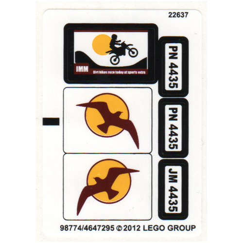 Visuel indicatif Rebrickable de Feuille d’autocollants pour le set 4435-1 (Sticker Sheet for Set 4435-1)