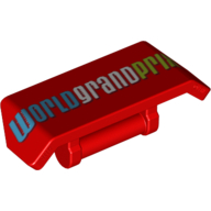 Spoiler 2 x 4 avec poignée et motif imprimé 'WORLD GRAND PRIX' (Spoiler 2 x 4 with Handle and 'WORLD GRAND PRIX' Print)