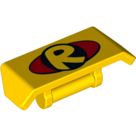 Visuel indicatif Rebrickable de Spoiler 2 x 4 avec poignée et motif imprimé Robin Logo (Spoiler 2 x 4 with Handle and Robin Logo Print)
