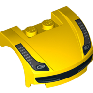 Visuel indicatif Rebrickable de Corps du véhicule, arc de roue / garde-boue 3 x 4 x 1 2/3 profil bas, avant incurvé avec motif imprimé Ferrari 458 Italia (Vehicle Body, Wheel Arch / Mudguard 3 x 4 x 1 2/3 Low Profile, Curved Front with Ferrari 458 Italia Print)