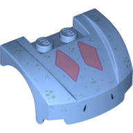 Visuel indicatif Rebrickable de Corps du véhicule, arc de roue / garde-boue 3 x 4 x 1 2/3 profil bas, avant incurvé avec diamants lavande, motif imprimé étoiles (Vehicle Body, Wheel Arch / Mudguard 3 x 4 x 1 2/3 Low Profile, Curved Front with Lavender Diamonds, Stars Print)