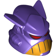 Visuel indicatif Rebrickable de Tête de grande figurine avec dents orange clair vif, motif imprimé yeux rouges (Zurg) (Large Figure Head with Bright Light Orange Teeth, Red Eyes Print (Zurg))