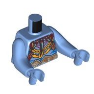 Torse avec de longs bras, na'vi, avec poitrine nue, marques bleues, motifs imprimés de décorations tribales, bras et mains bleu moyen (Torso with Long Arms, Na'vi, with Bare Chest, Blue Markings, Tribal Decorations Print, Medium Blue Arms and Hands)