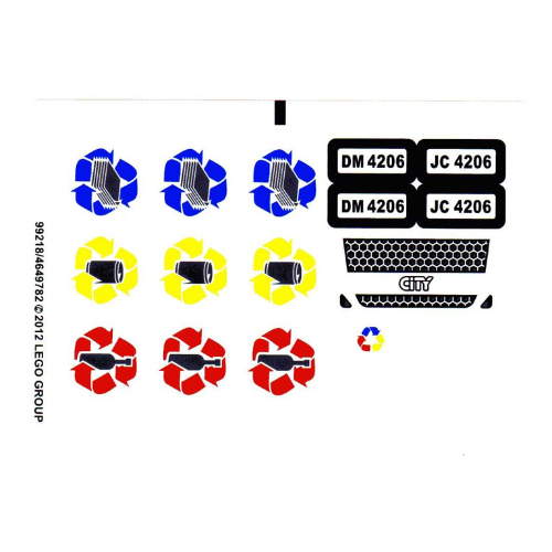 Visuel indicatif Rebrickable de Feuille d’autocollants pour le set 4206-2 (Sticker Sheet for Set 4206-2)