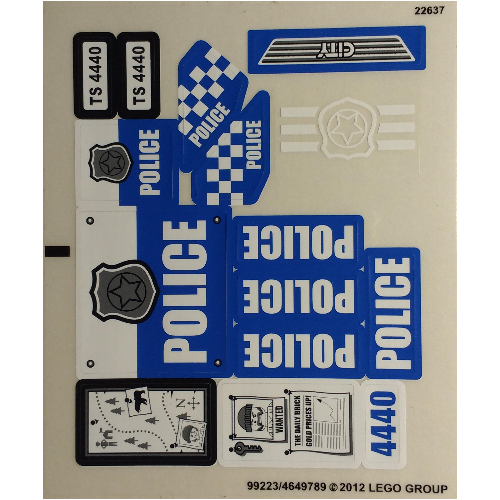 Visuel indicatif Rebrickable de Feuille d’autocollants pour le set 4440-1 (Sticker Sheet for Set 4440-1)