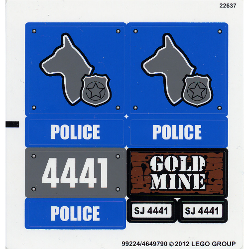 Visuel indicatif Rebrickable de Feuille d’autocollants pour le set 4441-1 (Sticker Sheet for Set 4441-1)
