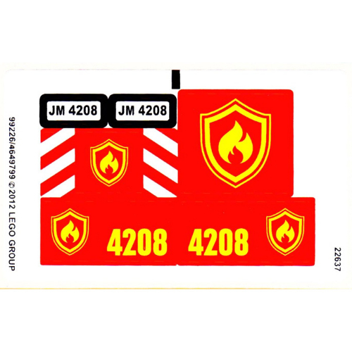 Visuel indicatif Rebrickable de Feuille d’autocollants pour le set 4208-1 (Sticker Sheet for Set 4208-1)