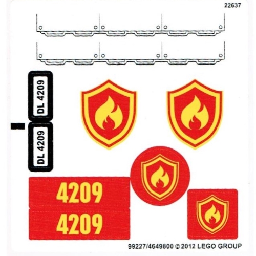 Visuel indicatif Rebrickable de Feuille d’autocollants pour le set 4209-1 (Sticker Sheet for Set 4209-1)